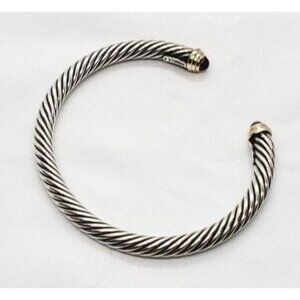 David Yurman Sterling Silver 925 14K Yellow Gold Pink Stone